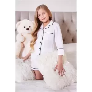Image of I Saw It First White Girls Jersey Top And Short Little Dreamer Pj Set - White