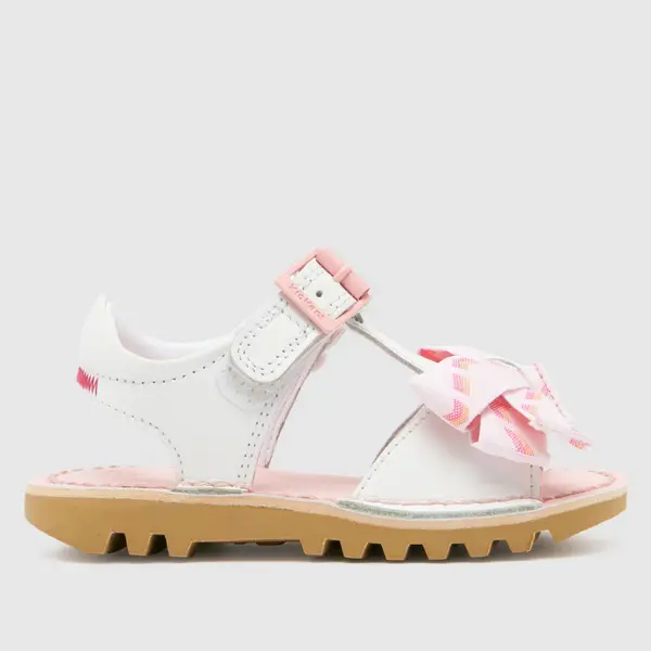 Image of Kickers white & pink kick bow Girls Toddler sandals White & Pink UK 8 (EU 25)