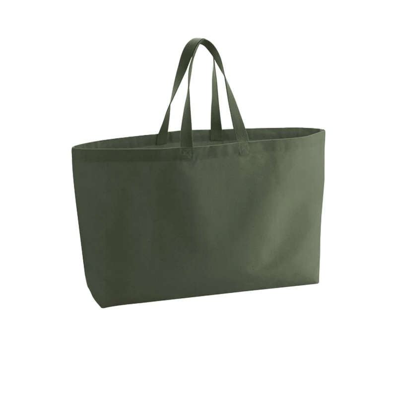 Image of Westford Mill Womens Canvas Oversized Tote Bag in Dark Olive Dark Olive Female One Size