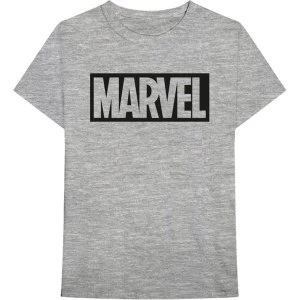 Image of Marvel Comics - Logo Unisex Large T-Shirt - Grey