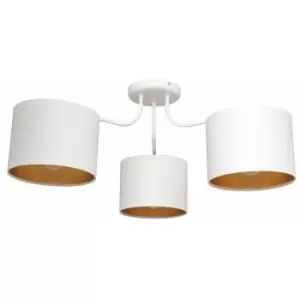 Image of Helam Alba Multi Arm Semi Flush Ceiling Light White, Gold 65cm