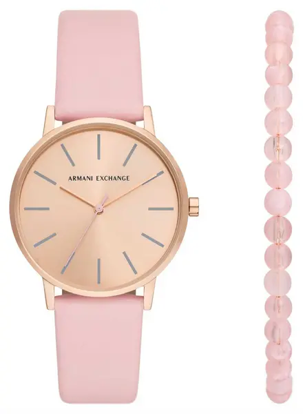 Image of Armani Exchange AX7150SET Womens Gift Set (36mm) Rose Gold Watch