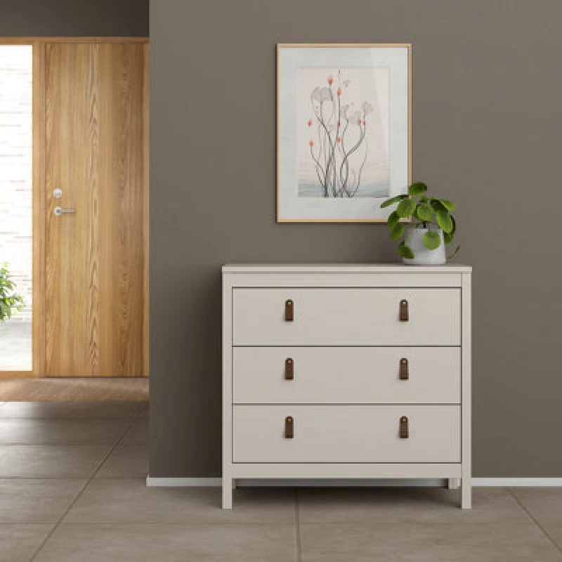 Image of Madrid Cashmere 3 Drawer Chest (H)797mm (W)823mm (D)384mm