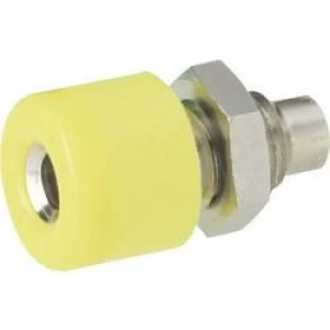 image of Mini jack socket Socket vertical vertical Pin diameter 2.6mm Yellow