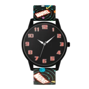 image of Marvel Analogue Black Strap Watch