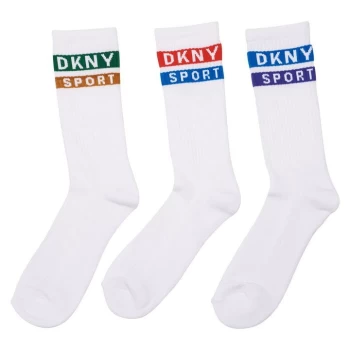 image of DKNY 3 Pack Socks - White