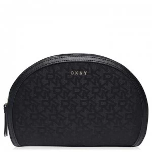 Image of DKNY Jacquard Logo Wash Bag - Blk/Blk XLB