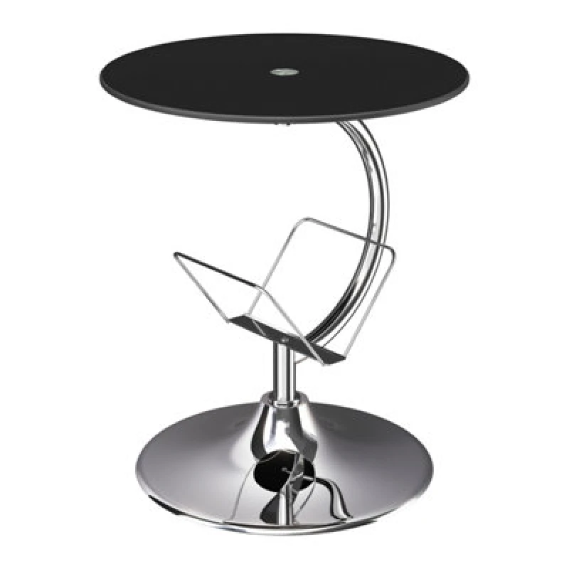 Image of Avf 45Cm X 45Cm Side Table With Magazine Rack - Black Glass & Chrome