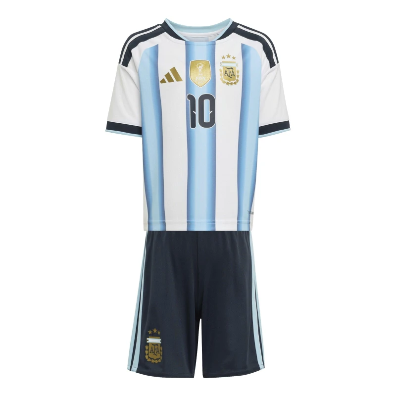 Image of adidas Argentina Home Minikit World Cup Messi 2026 Infants International Replica Minikits 2-3 Years White 37126501125