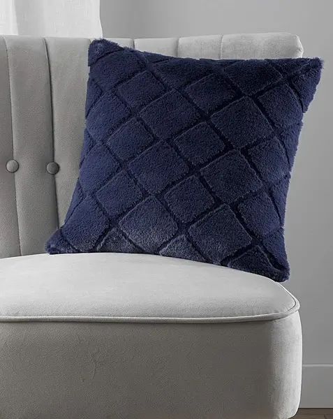 Image of Catherine Lansfield Cosy Diamond Cushion Navy 43X43 MN20803