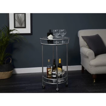 Image of Round Drinks Trolley- Silver Powder Coat - Silver