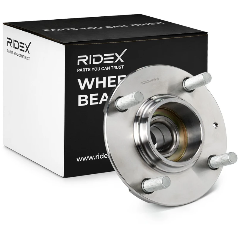 Image of RIDEX 654W0581 Wheel bearing kit Rear Axle both sides, with ABS sensor ring Wheel Bearing Kit (654)