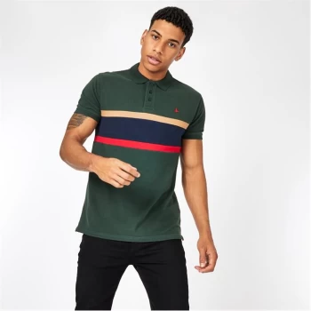 image of Jack Wills Tupton Cut And Sew Polo - Dark Green