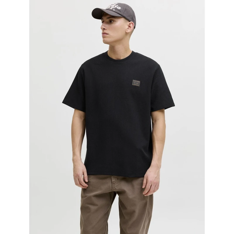 Image of jack & jones Short Sleeve T-Shirt Black Polyester cotton M