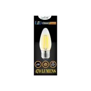 image of Lyveco ES Clear LED 4 Filament 470 Lumens Candle 2700K 4 Watt - 4605