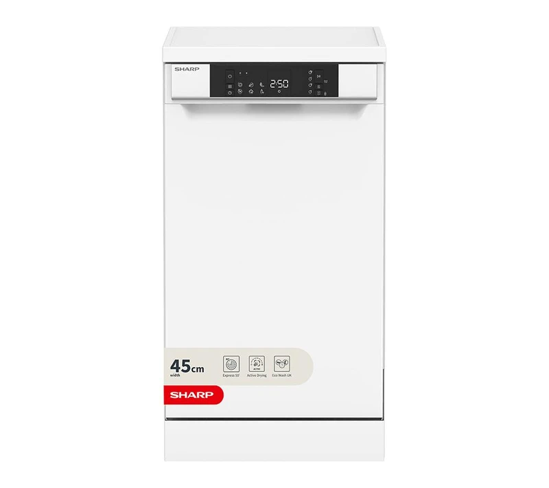 Image of Sharp QW-NS1EF49E0W-EN Slimline Freestanding Dishwasher