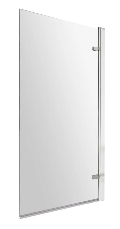Image of Balterley 8mm Toughened Safety Glass Reversible Hinged Shower Bath Screen Silver unisex