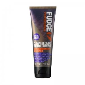 image of Fudge Clean Blonde Damage Rewind Violet Shampoo 50ml