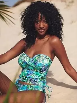 Image of Panache Cape Verde Padded Bandeau Tankini Top Wild Animal - Multi, Size 38Ff, Women