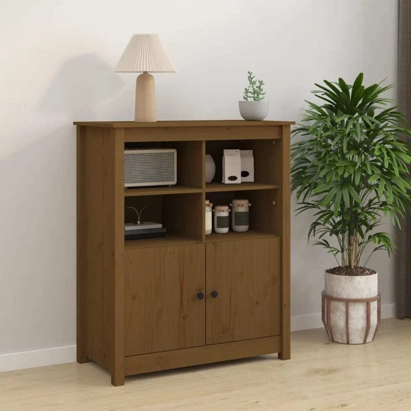 Image of Vidaxl Sideboard Honey Brown 83X41.5X100 Cm Solid Wood Pine, Brown 821515
