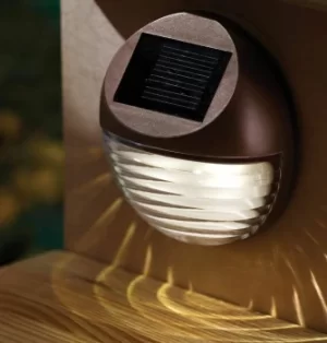 Image of Solalite LED Fence Light Solar 2-Pack Brown