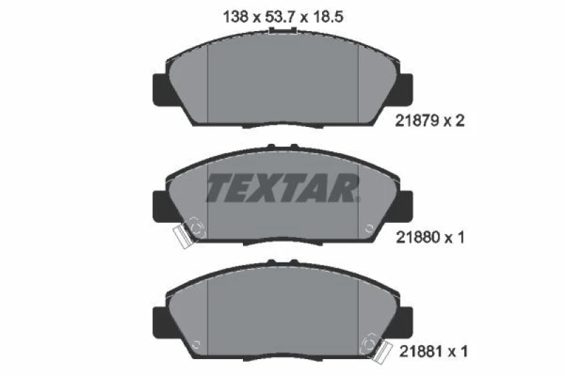 Image of Brake pad set TEXTAR 2187901