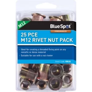 image of BlueSpot 40616 25 Piece M12 Rivet Nut Pack