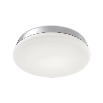 Image of Leds-C4 Circle - Bathroom LED Round Flush Ceiling Light Chrome 27.4cm 2495lm 3000K IP44