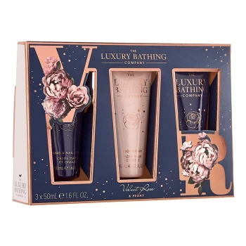 image of The Luxury Bathing Co. Rose & Peony Tempting Time Gift Set