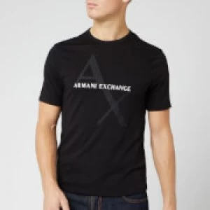 Image of Armani Exchange AX Large Logo T-Shirt Black Size 2XL Men