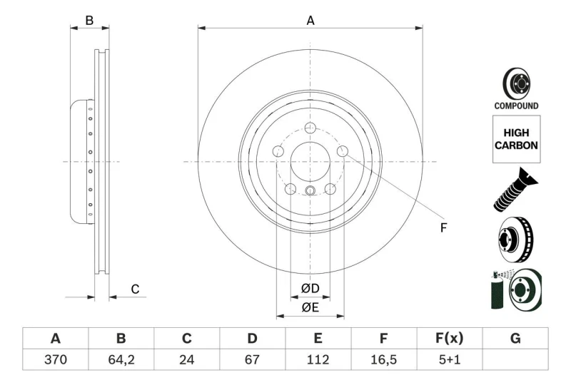 Image of Brake disc Bosch 0 986 479 G99