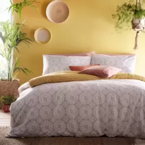 Image of Mandala Tribal Duvet Cover Set Grey / Double