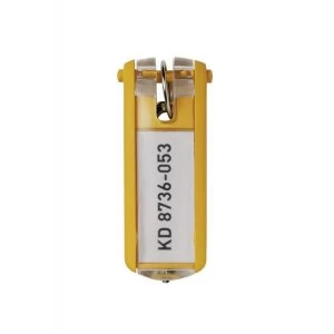 Image of Durable Key Clip Key Holders Yellow Pack of 6