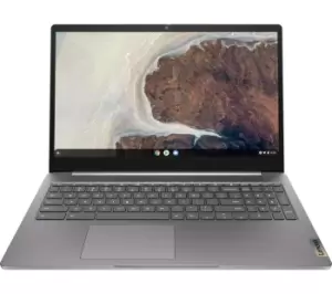 image of Lenovo IdeaPad 3i 15.6" Chromebook - Intel Pentium, 128GB eMMC, Grey, Silver/Grey