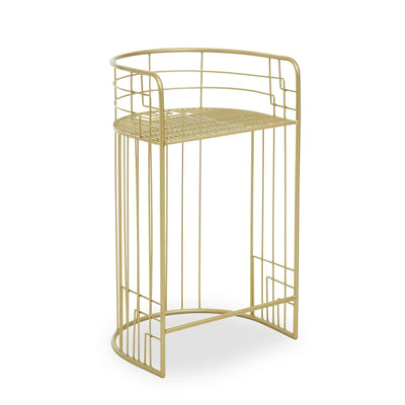 Image of Orsina Modern Gold Finish Lounge Chair, U-Shaped Metallic Armchair, Accent Chair, Chair With Sleek Wireframe