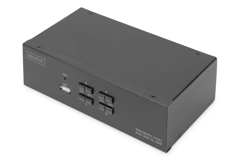 Image of Digitus KVM Switch. 4 Port. Dual Display. 4K. HDMI
