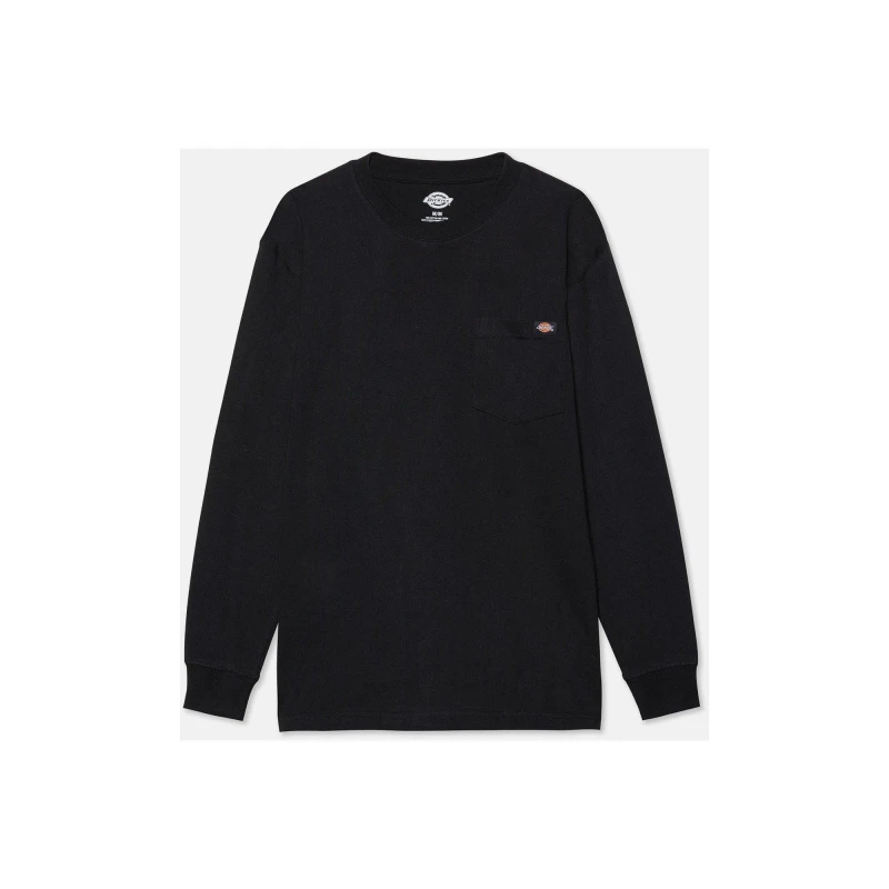 Image of Dickies Mens Pocket Tee Long Sleeve T Shirt S - Chest 34-36' Black DIC061-BLACK-S