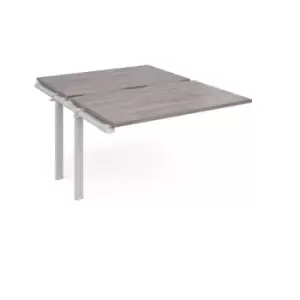 Image of Adapt add on unit single 1200mm x 1600mm - white frame and grey oak top