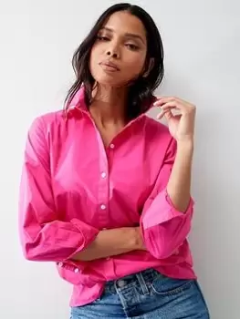 Image of Only Cotton Loose Fit Shirt - Pink, Size XS, Women