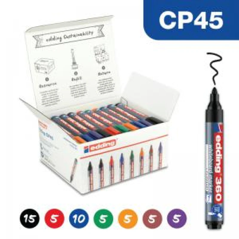 Image of Edding Edding 45 Boardmarker 360 Assorted (Pack of 50) 4-CP45 4-CP45