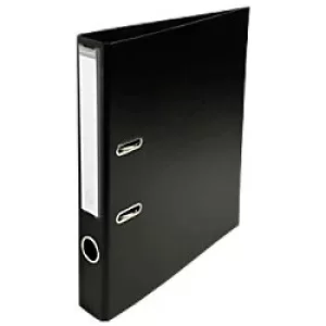 Image of Exacompta Prem Touch Lever Arch File 53541E 55mm PVC, Cardboard 2 ring A4 Black Pack of 10