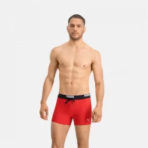 PUMA Swim Logo Mens Swimming Trunks, Red, size X Large, Clothing