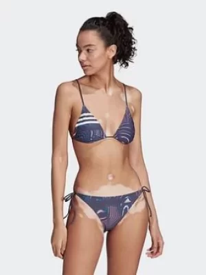 Image of adidas Souleaf Graphic Bikini, Blue Size XL Women