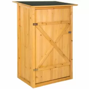 image of Tectake Garden Storage Shed With A Flat Roof Brown