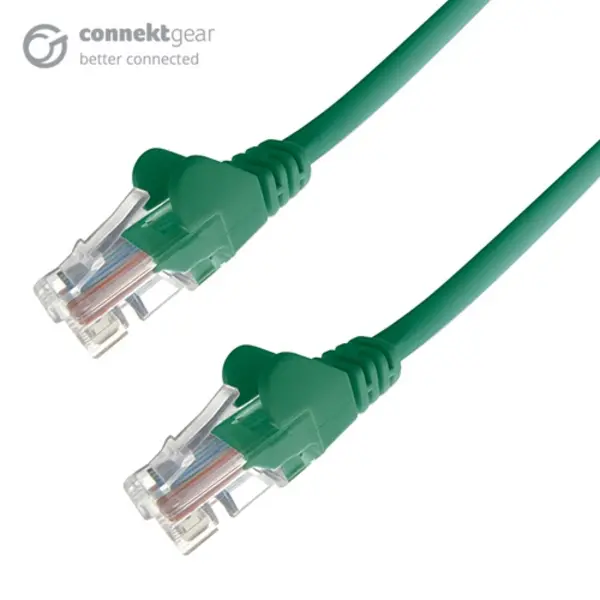 Image of Connekt Gear 20m RJ45 CAT5e UTP Stranded Flush Moulded Network Cable - 24AWG - Green