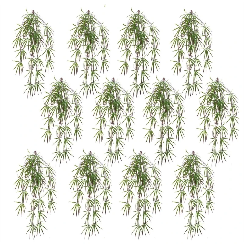 Image of Leaf Pack of 12 x 100cm Artificial Hanging Acer Plant Green unisex