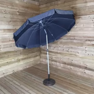 image of 250cm Extending Parasol Umbrella with Tilt Action in Dark Grey for Garden or Patio