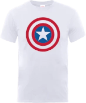 Image of Marvel Avengers Assemble Captain America Simple Shield T-Shirt - White - XL