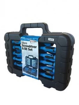 Image of Streetwize Accessories 58 Pce Screwdriver And Bit Set In Case