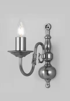 image of Flemish Pewter Candle Wall Lamp